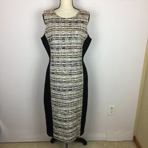 New! Emerson Rose Sheath Dress Size 14 Womans Black White Colorblock Sleeveless